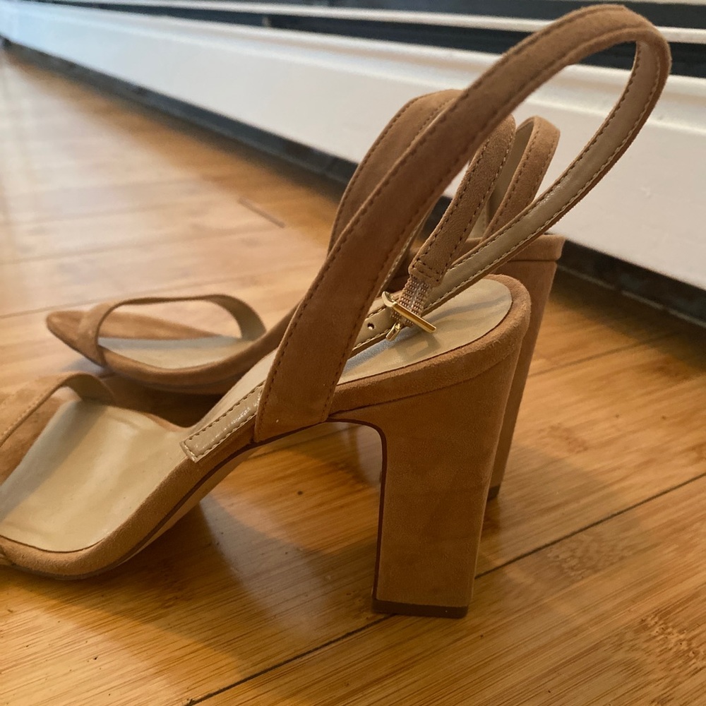 Ann Taylor Suede High Block Heel Sandals - NEVER WORN - Picture 3 of 4